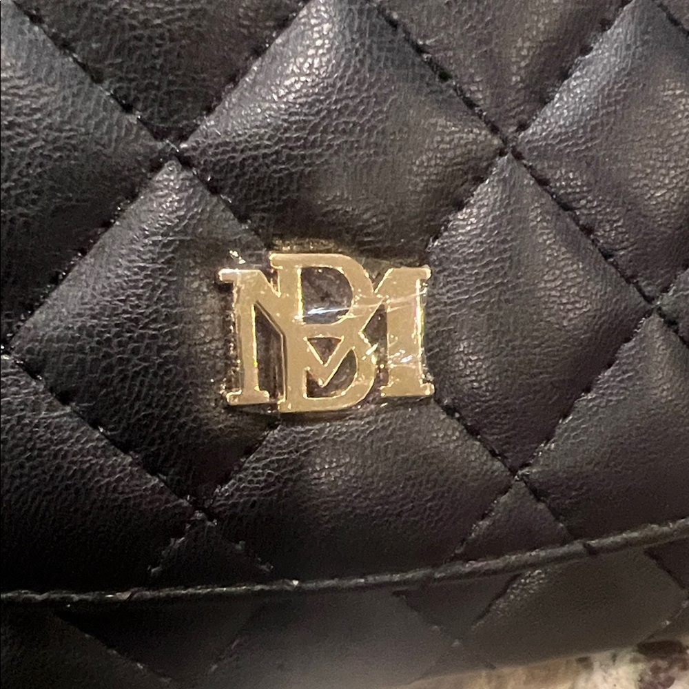 Badgley Mischka Black Quilted Wallet with Gold Accent - Picture 6 of 6